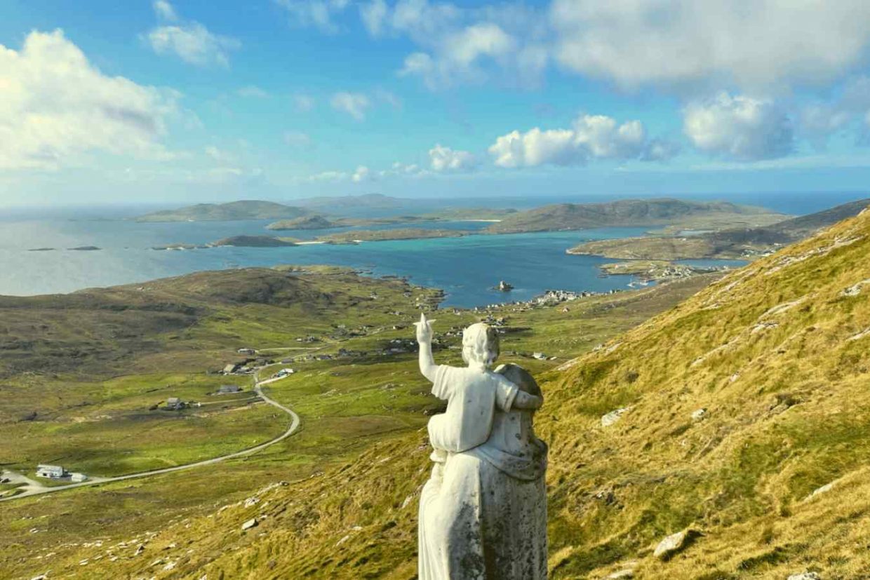 Looking down on Castle Bay on the Isle of Barra